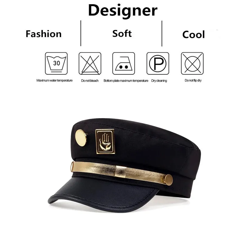 Adventure Palm Badge Military Hat For Women Flat Top Baseball Cap For Outdoor Sports