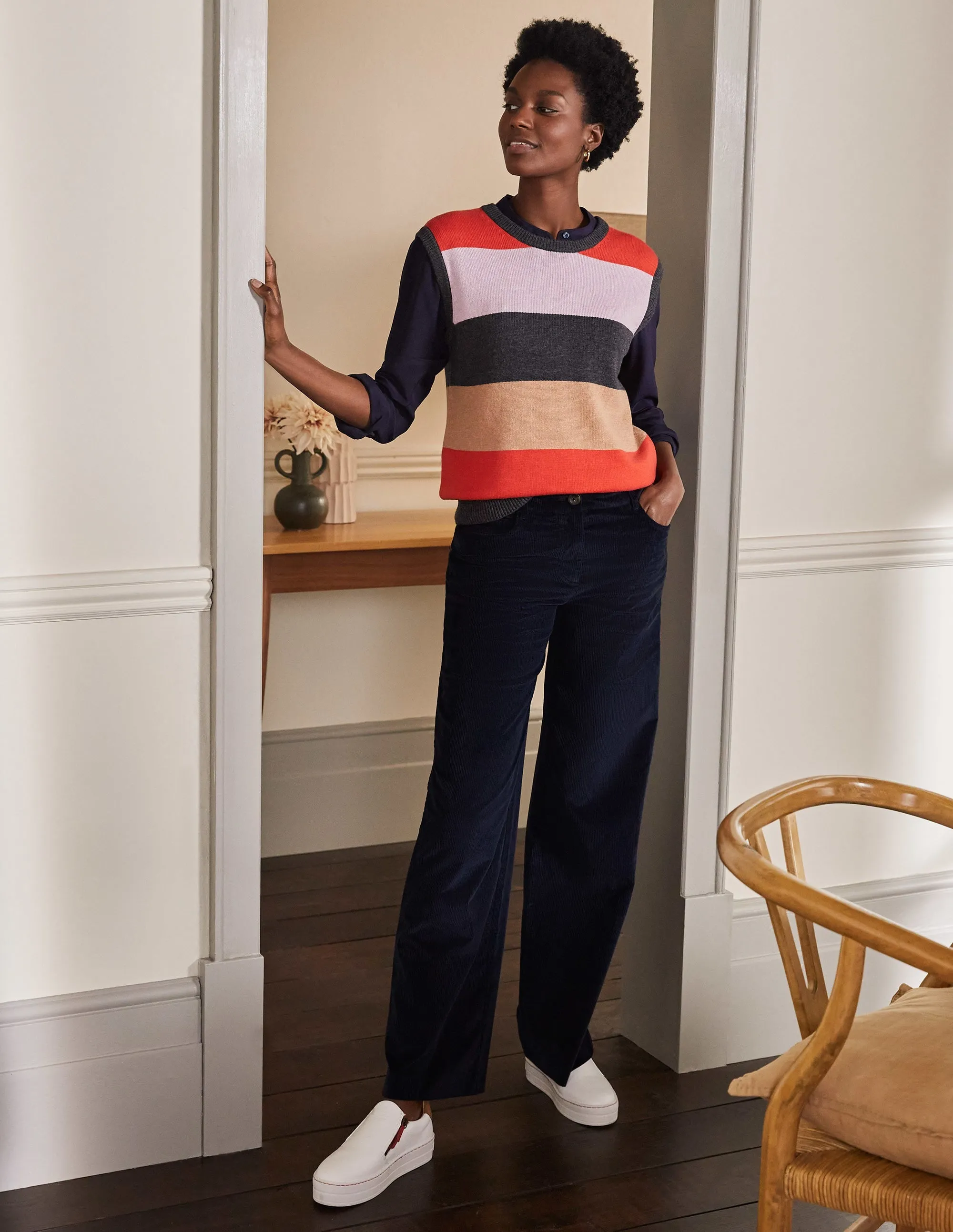 Alexia Cord Trousers-Navy