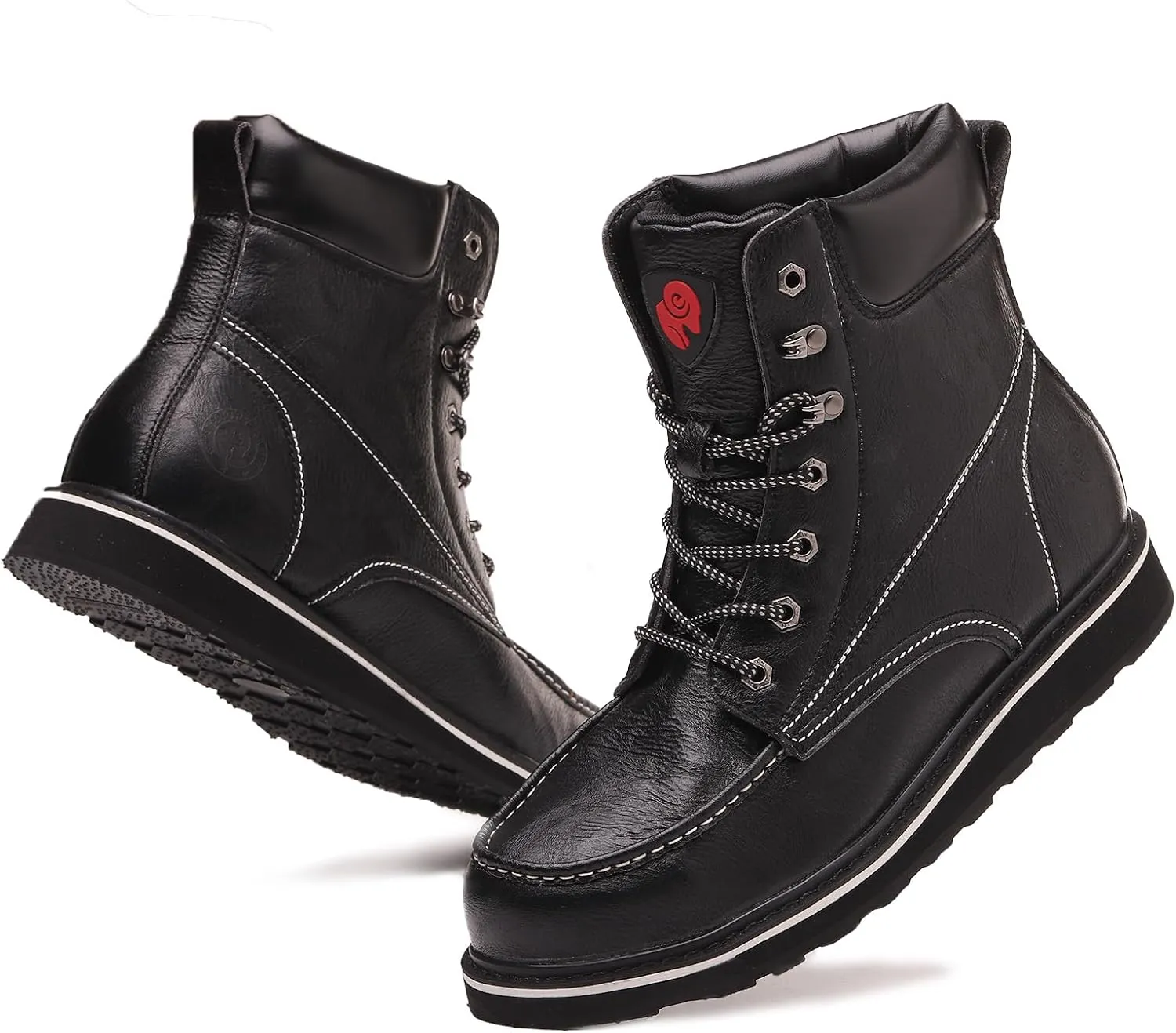 ANGRYRAM Work Boots for Men Steel/Soft Toe Boots,Waterproof Slip Resistant Industrial & Construction Work Boots