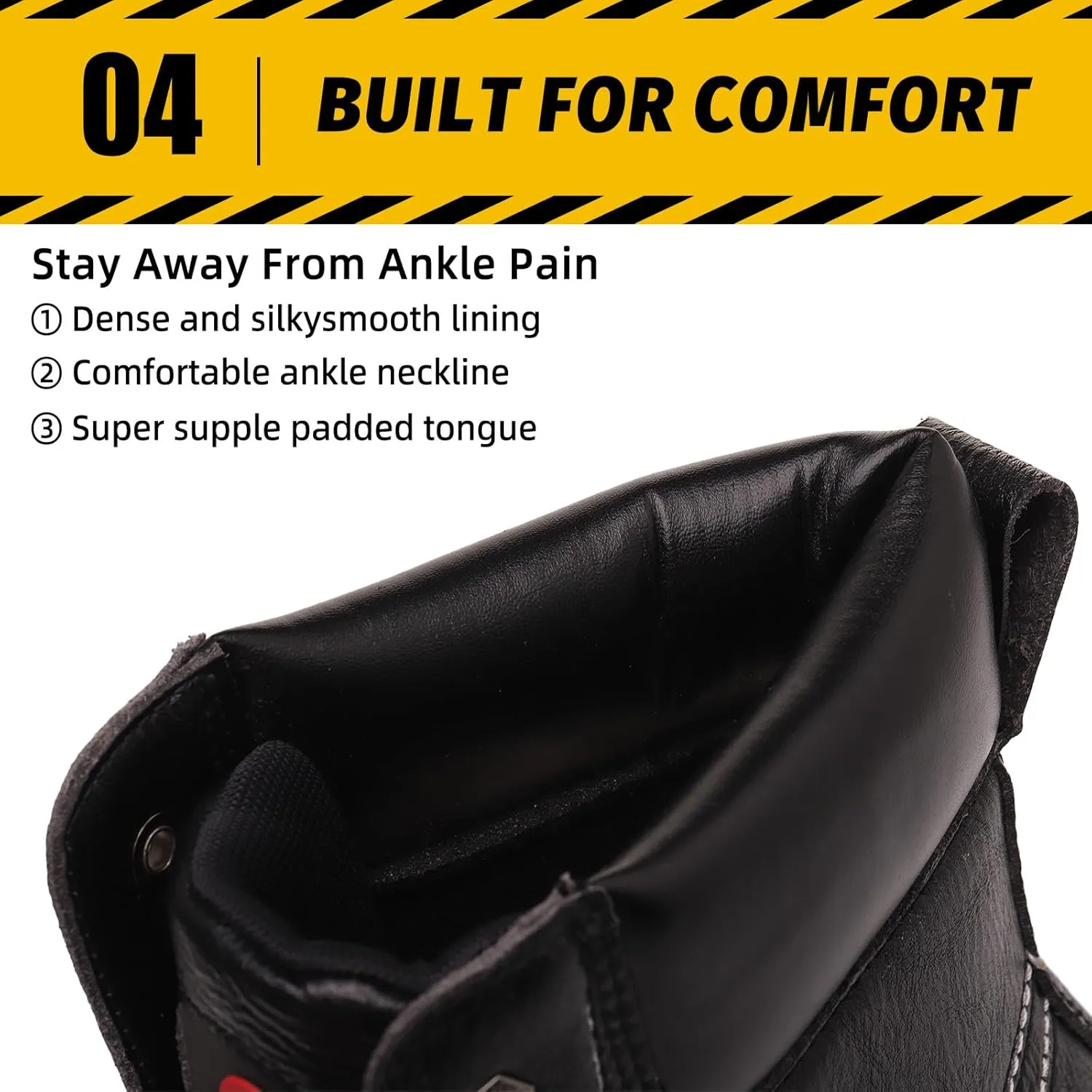 ANGRYRAM Work Boots for Men Steel/Soft Toe Boots,Waterproof Slip Resistant Industrial & Construction Work Boots