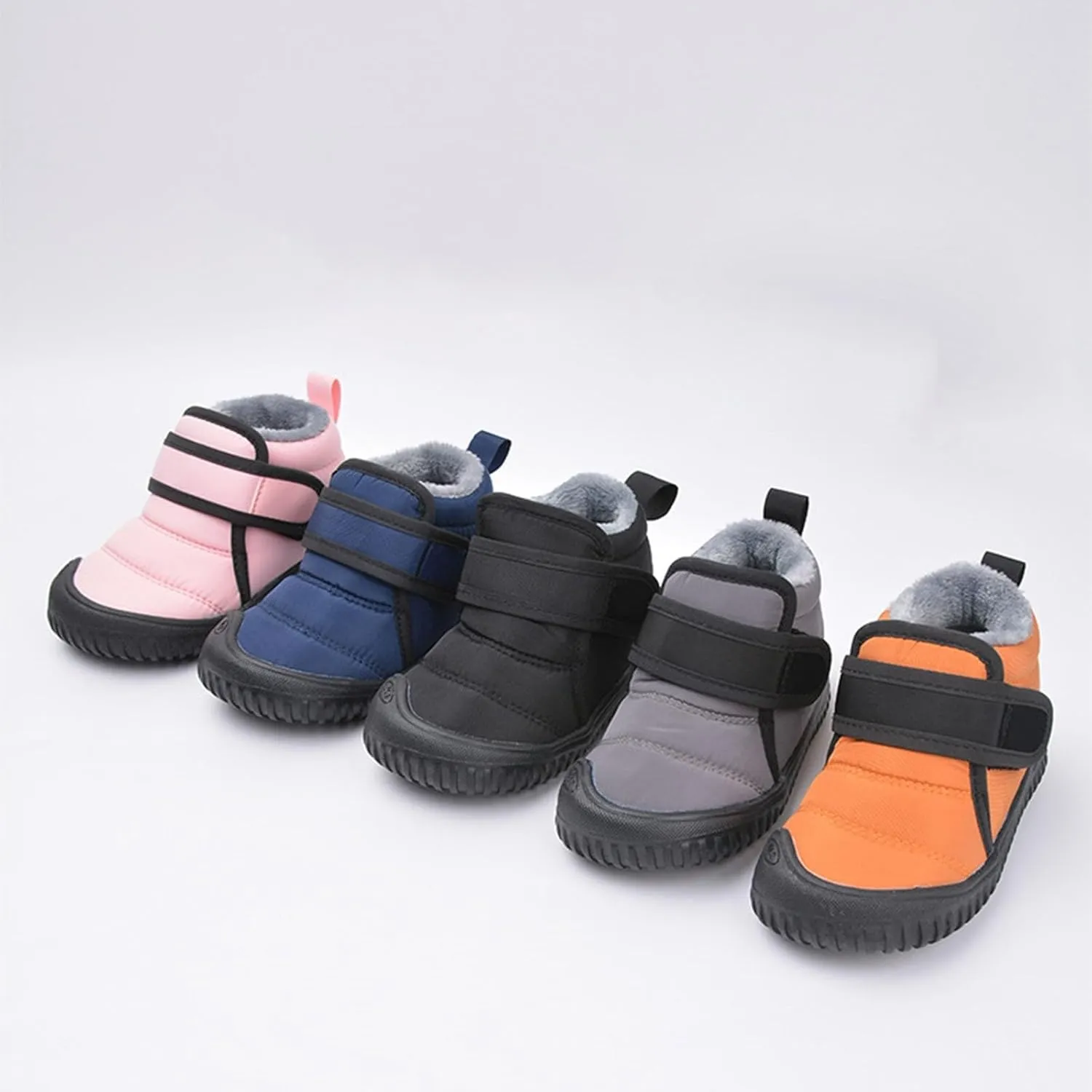 Baby Boys Girls Winter Warm Shoes Cozy Fleece Snow Boots Toddler Non-Slip Walking Shoes Infant Outdoor Booties