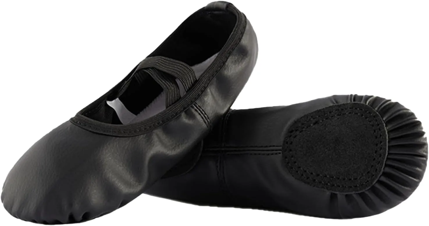 Ballet Shoes for Girls Ballet Dance Slippers Soft PU Dance Shoes for Toddler/Little Kid/Big Kid
