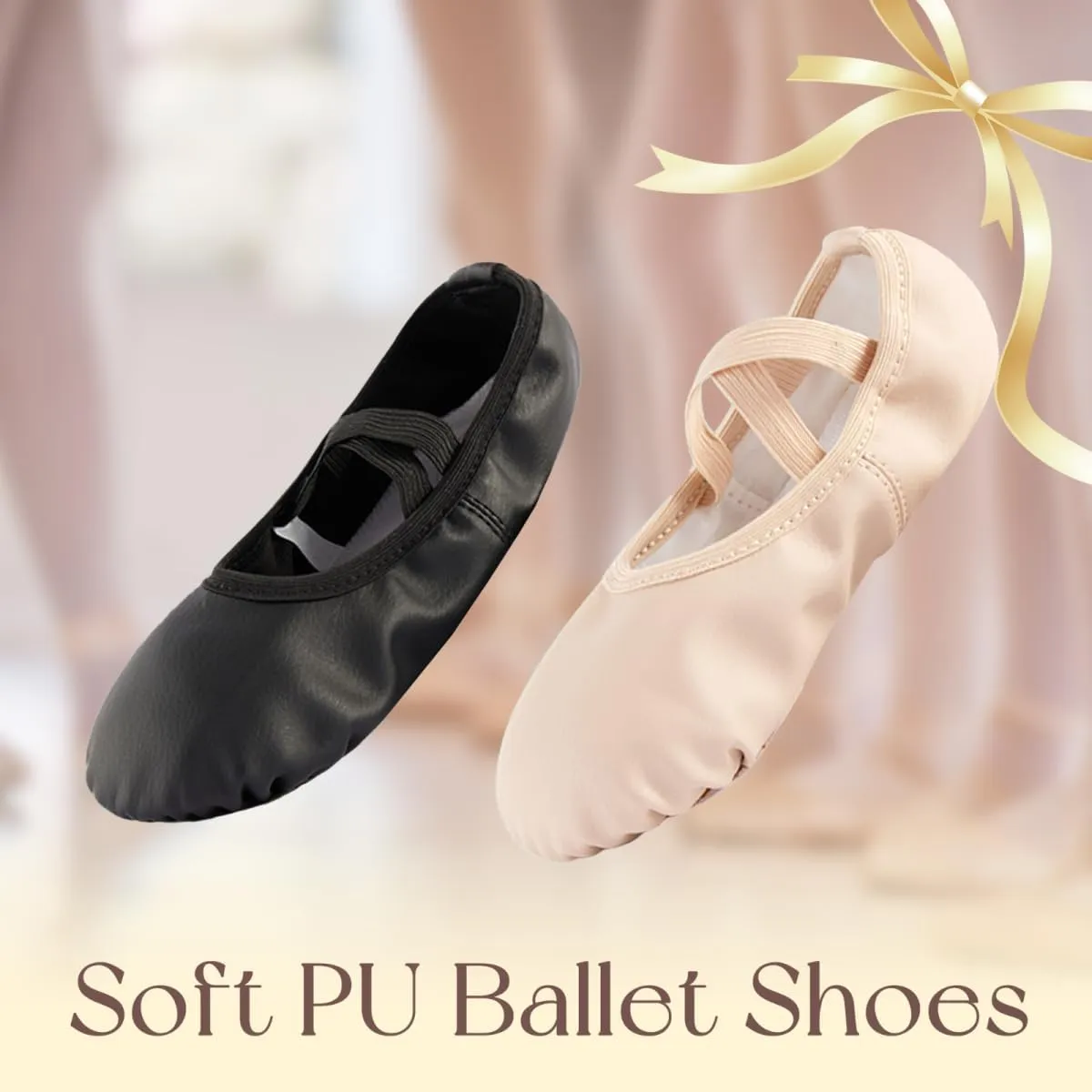 Ballet Shoes for Girls Ballet Dance Slippers Soft PU Dance Shoes for Toddler/Little Kid/Big Kid