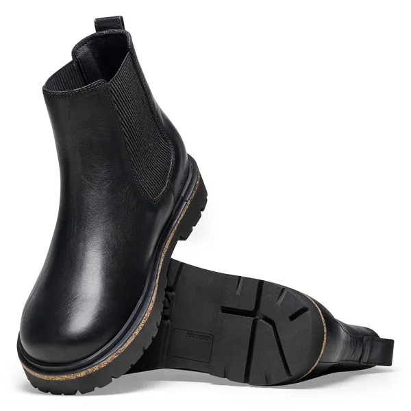 Birkenstock Womens Boot Highwood Slip On Natural Leather Black