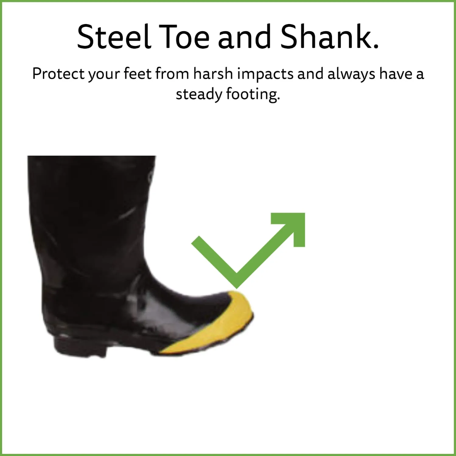 Black Hip Boots with Adjustable Straps, Steel Toe & Shank, Cotton Lined, 36-Inch Length