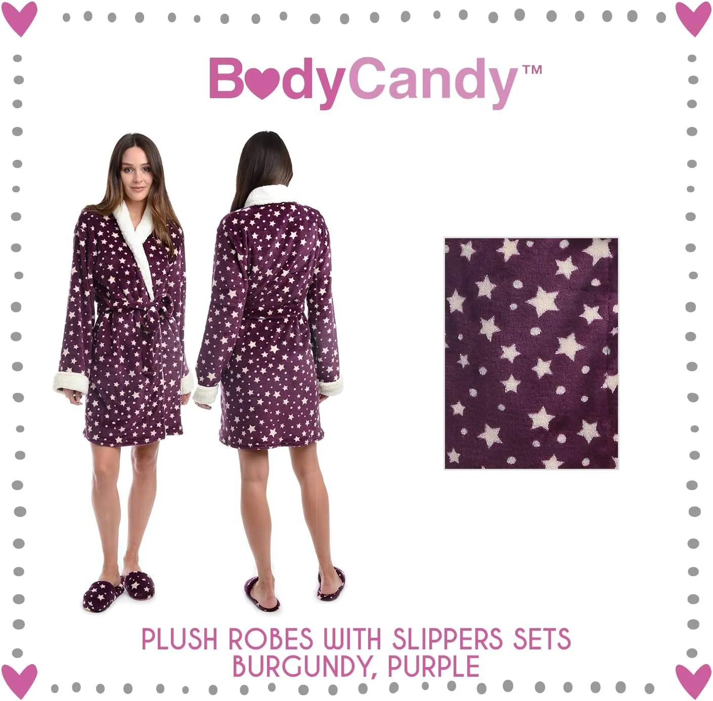 Body Candy Women's Luxurious Soft Plush Bathrobe with Slippers Set