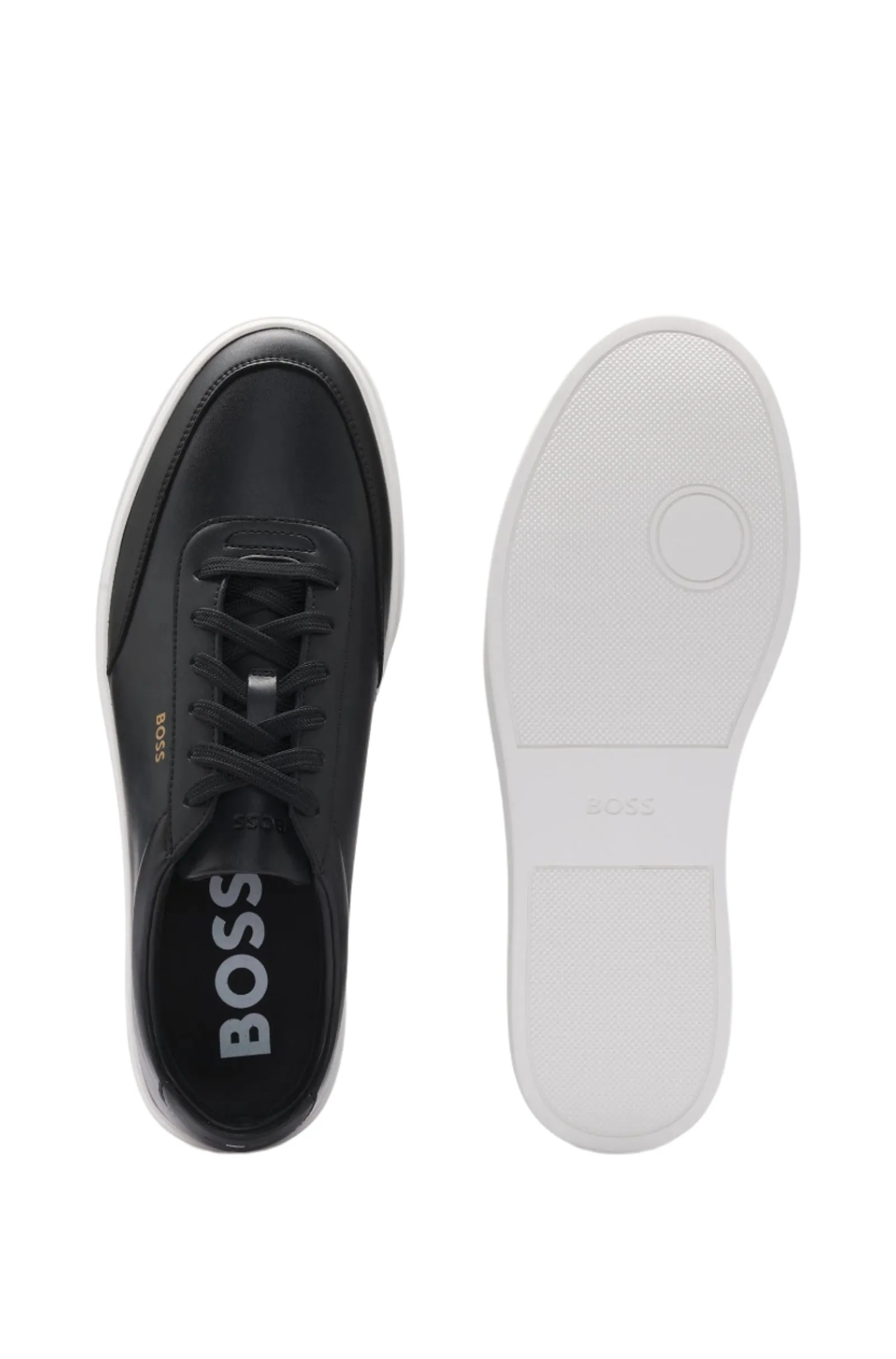 Boss Men's Coated-Leather Trainers