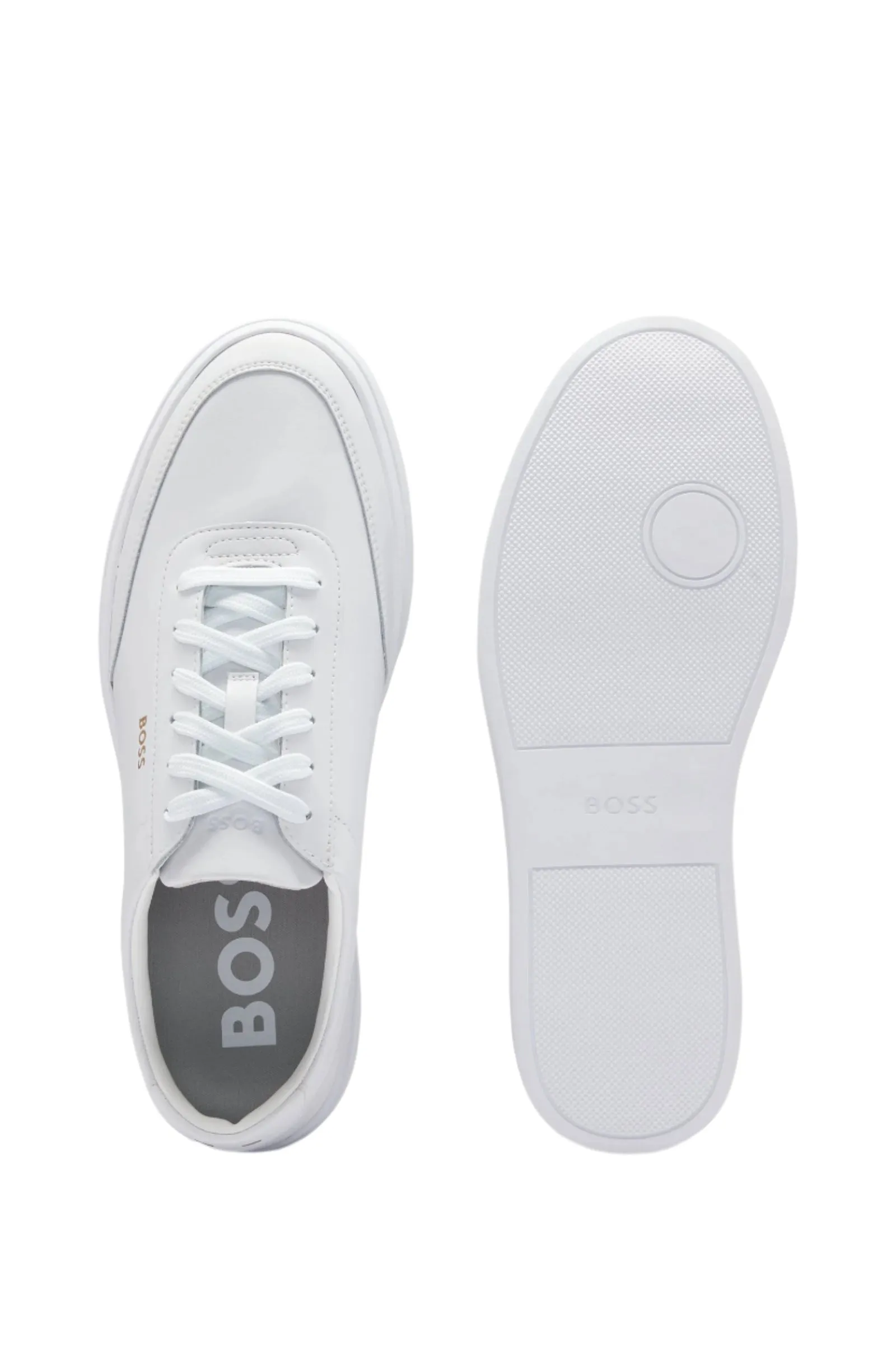 Boss Men's Coated-Leather Trainers