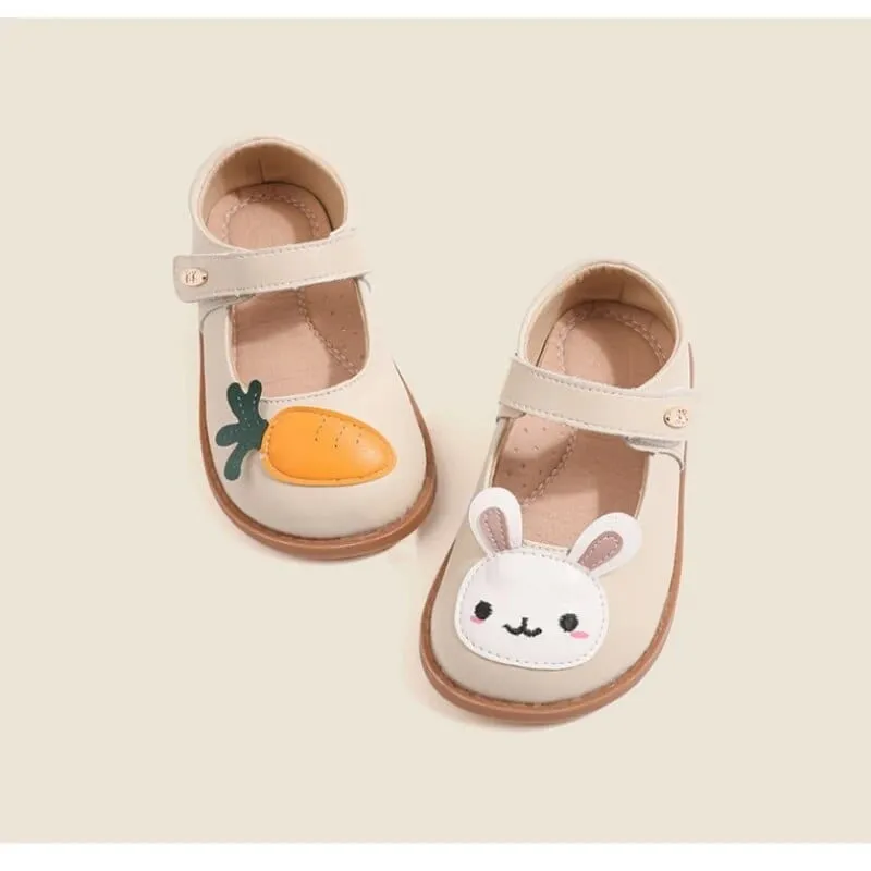 Cartoon Rabbit Leather Flat Shoes