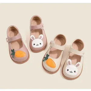 Cartoon Rabbit Leather Flat Shoes