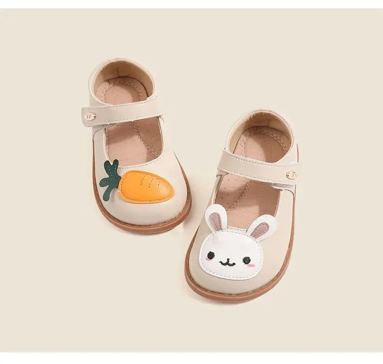 Cartoon Rabbit Leather Flat Shoes
