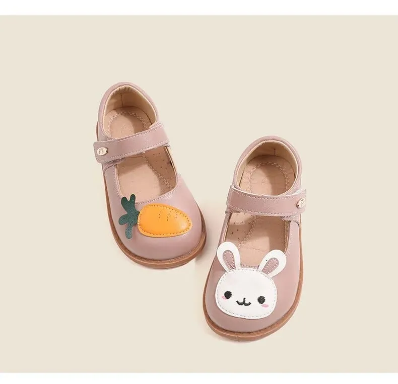 Cartoon Rabbit Leather Flat Shoes