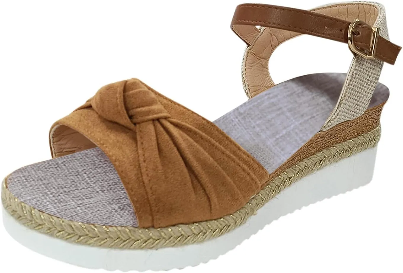 Cathalem Orthopedic Wedge Sandals for Women Platform Open Toe Sandals with Ankle Strap Casual Wedges Sandals Zipper Beach Sandals