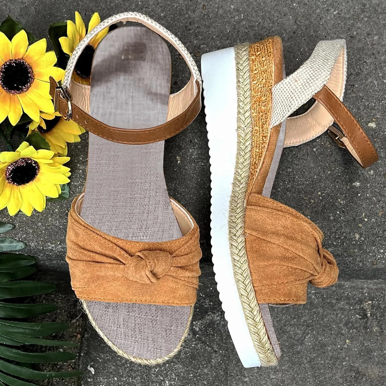 Cathalem Orthopedic Wedge Sandals for Women Platform Open Toe Sandals with Ankle Strap Casual Wedges Sandals Zipper Beach Sandals