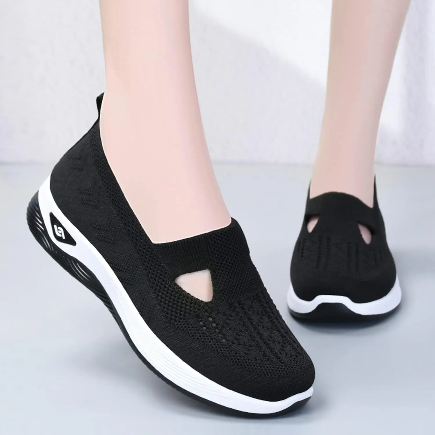 Cathalem Running Shoes for Women Walking Slip on Diabetic Foam Shoes Hands Free Slip in Sneakers Arch Support