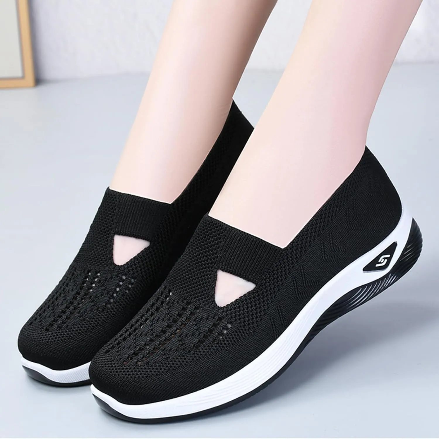 Cathalem Running Shoes for Women Walking Slip on Diabetic Foam Shoes Hands Free Slip in Sneakers Arch Support