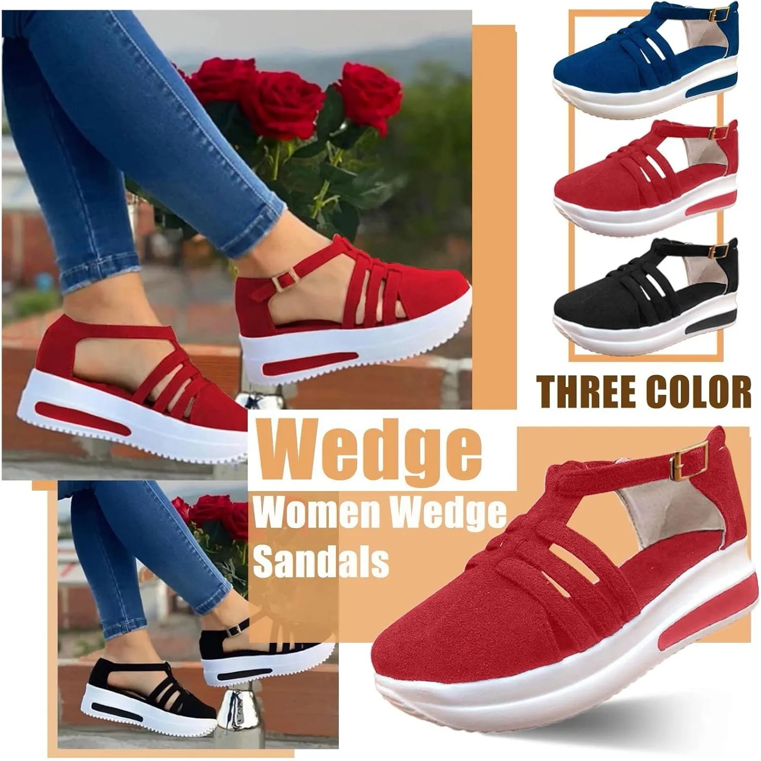 Cathalem Sandals for Women Summer,Casual Comfortable Closed Toe Sandals Plarform Sandals with Back Strap Walking Shoes Women