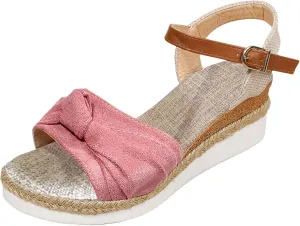 Cathalem Summer Sandals for Women 2024 Espadrilles for Women Open Toe Ankle Strap Wedge Heels Sandals Comfortable Slip on Sandals