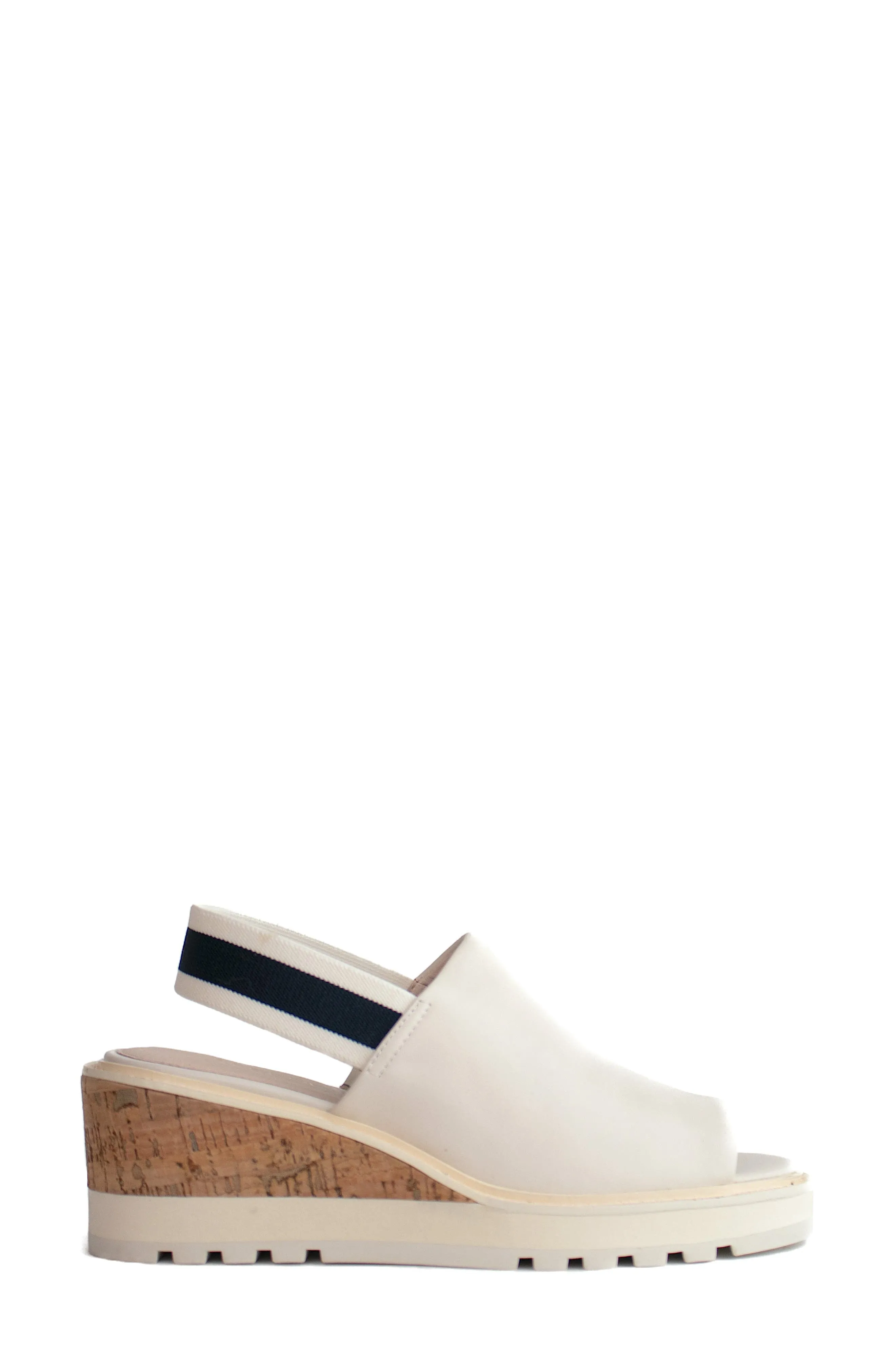 Cecelia New York Gabriel Wedge Heeled Slingback Sandals Alabaster Leather