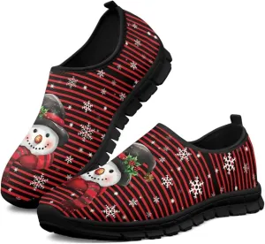 Christmas Sneakers for Women Casual Comfortable Lightweight Low-Top Slip-On Sneakers Breathable Outdoor Sport Walking Shoes for Teen Girls US 5.5-11.5