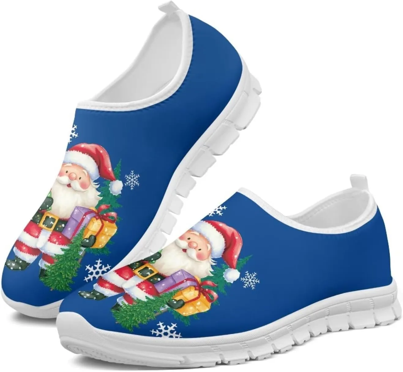 Christmas Sneakers for Women Casual Cozy Low-Top Hands Free Sneakers Anti-Skid Lightweight Walking Shoes for Teen Girls US 5.5-11.5