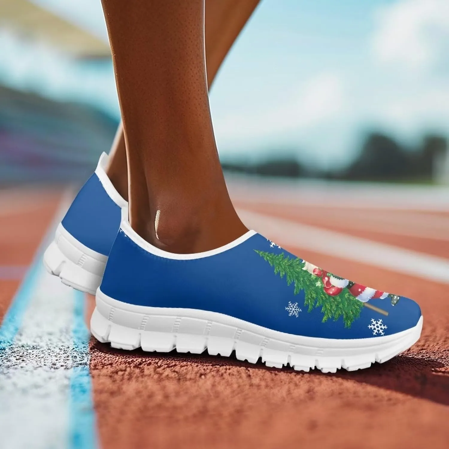 Christmas Sneakers for Women Casual Cozy Low-Top Hands Free Sneakers Anti-Skid Lightweight Walking Shoes for Teen Girls US 5.5-11.5