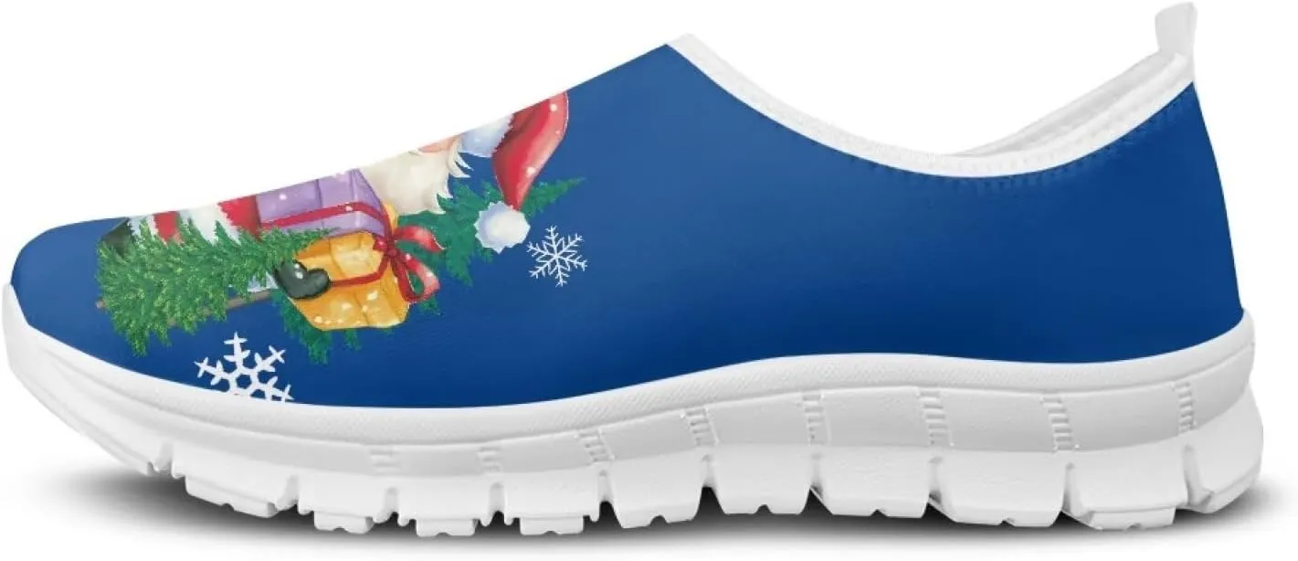 Christmas Sneakers for Women Casual Cozy Low-Top Hands Free Sneakers Anti-Skid Lightweight Walking Shoes for Teen Girls US 5.5-11.5
