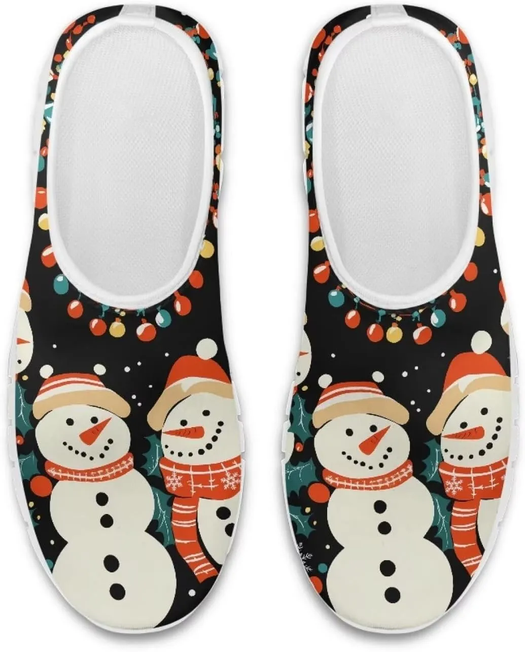 Christmas Sneakers for Women Soft Slip On Low Top Sneakers Casual Non-Slip Lightweight Athletic Walking Shoes for Teen Girls US 5.5-11.5