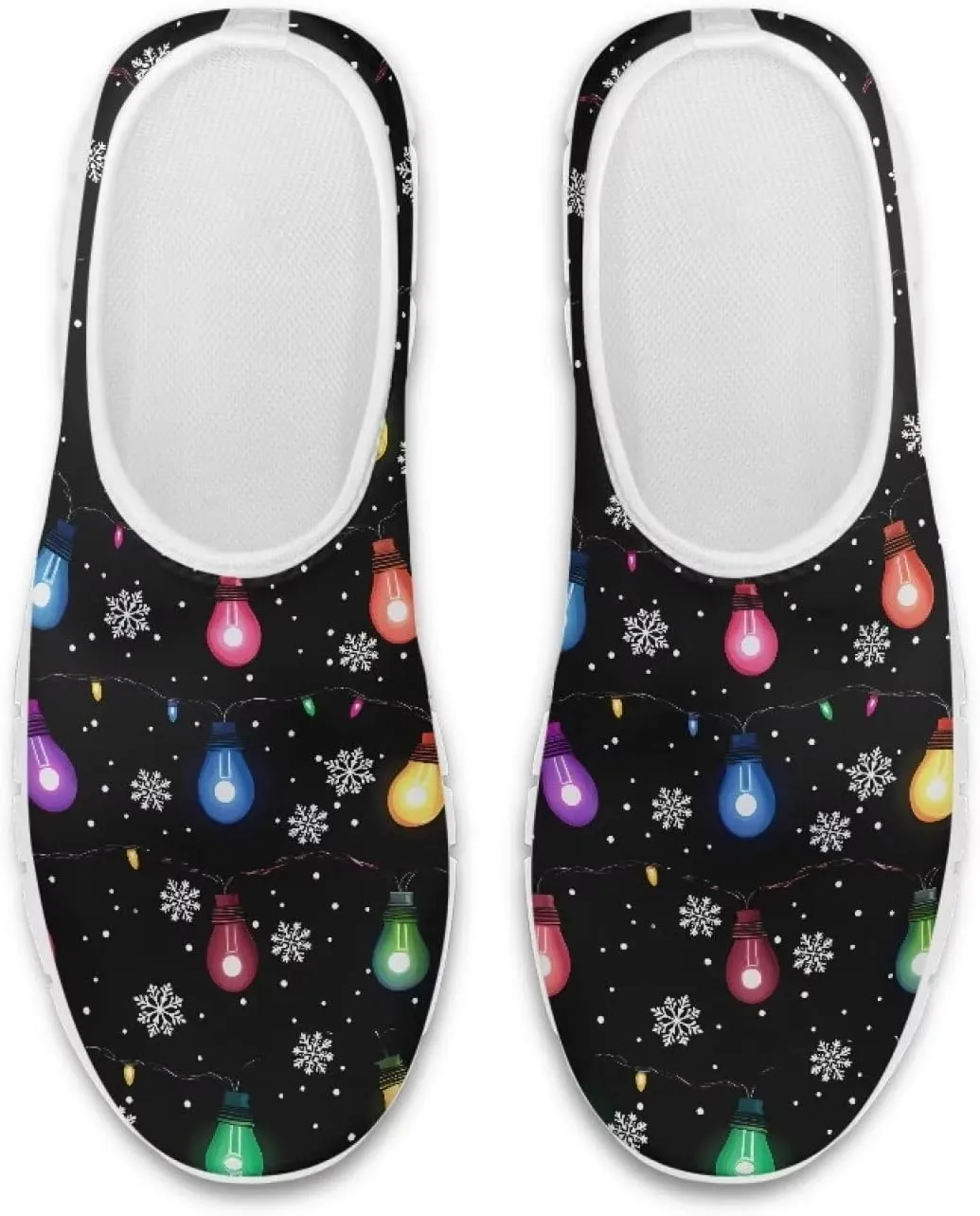 Christmas Sneakers for Women Soft Slip On Low Top Sneakers Casual Non-Slip Lightweight Athletic Walking Shoes for Teen Girls US 5.5-11.5