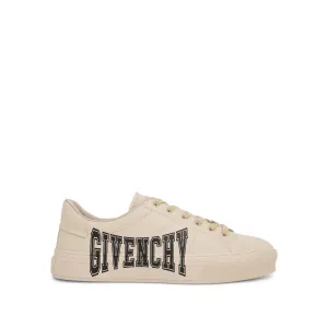 City Sport Sneakers with Varsity Print in Beige