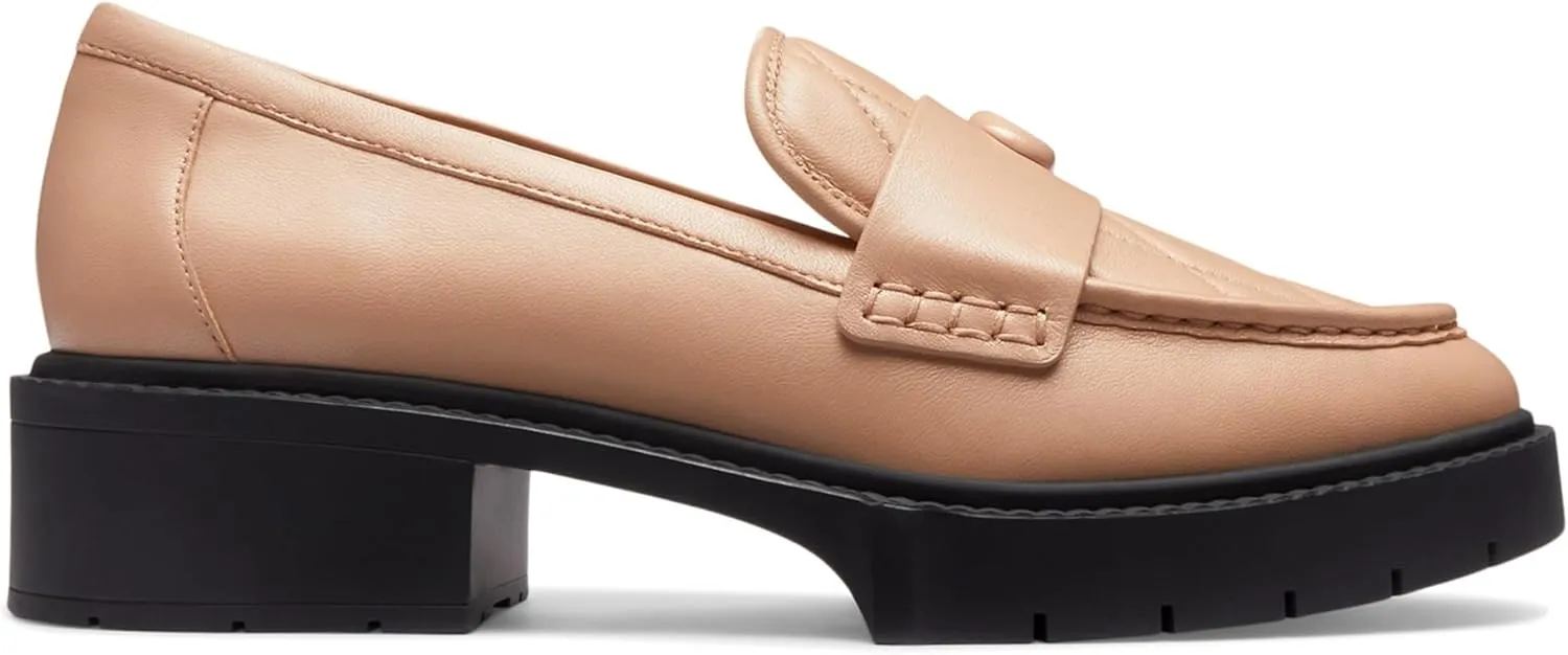 Coach? Leah Loafers for Women ?C Leather and Synthetic Construction ?C Cushioned Insole ?C Round Toe