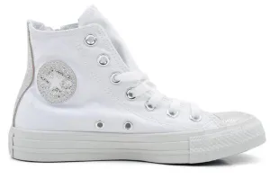 Converse 542618 Adults Canvas Side-zip Hi-top in Sparkle white - REDUCED 50% !