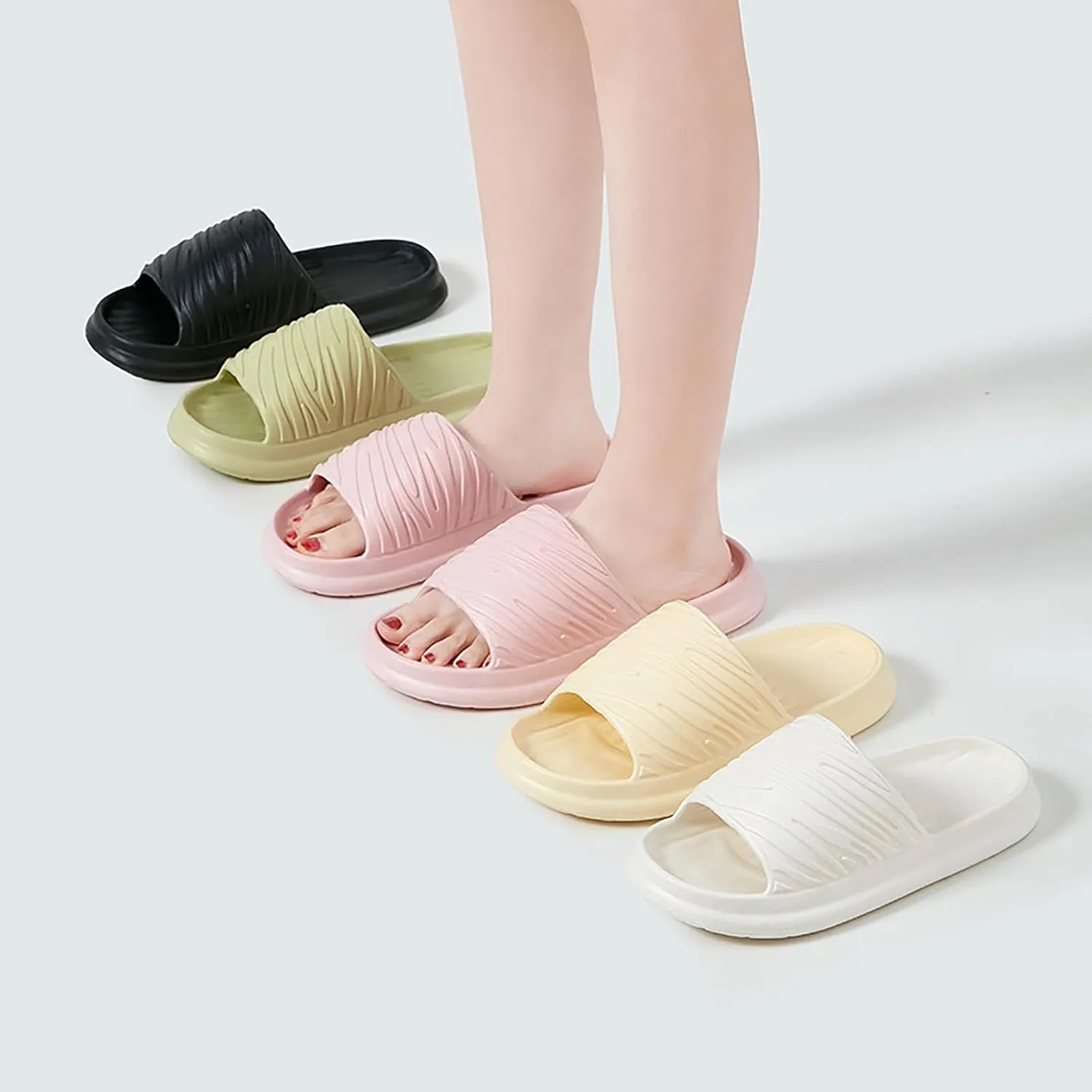 Couples Women Cartoon Prints Shower Room Home Non Slip Breathable Massage Soft Sole Quick Drying Women Slippers