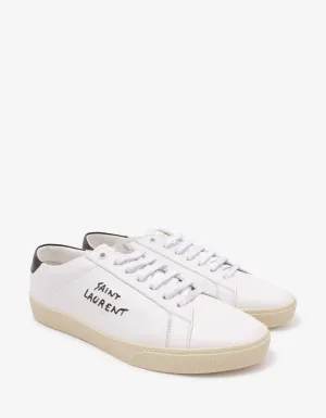 Court Classic SL/06 White Embroidered Trainers