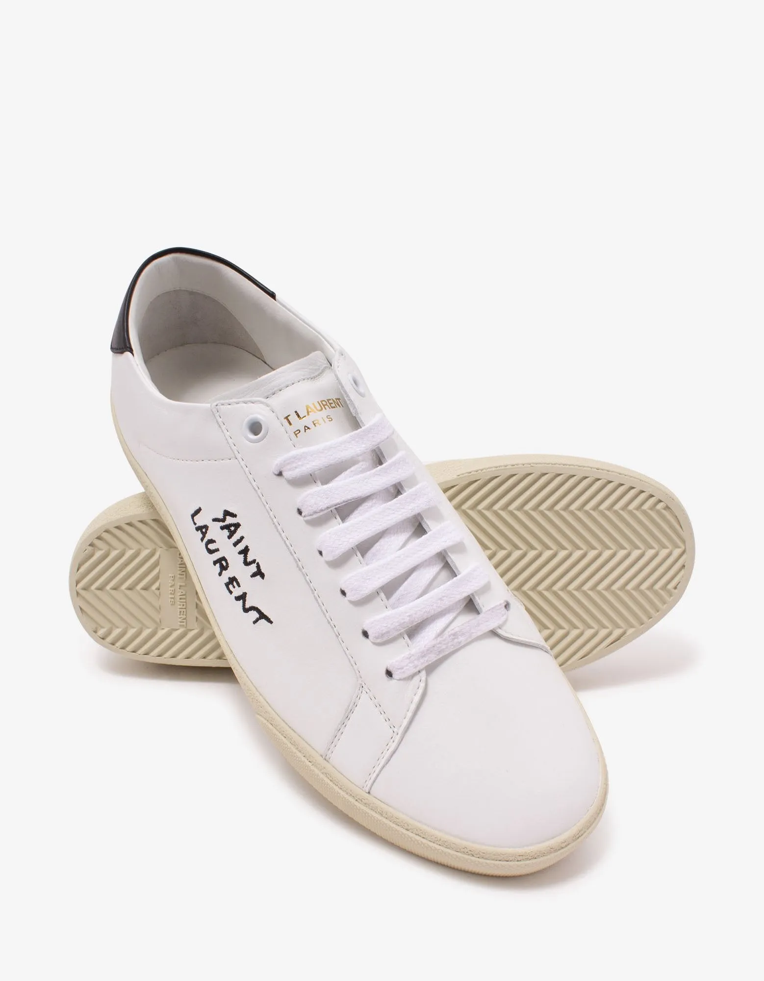 Court Classic SL/06 White Embroidered Trainers