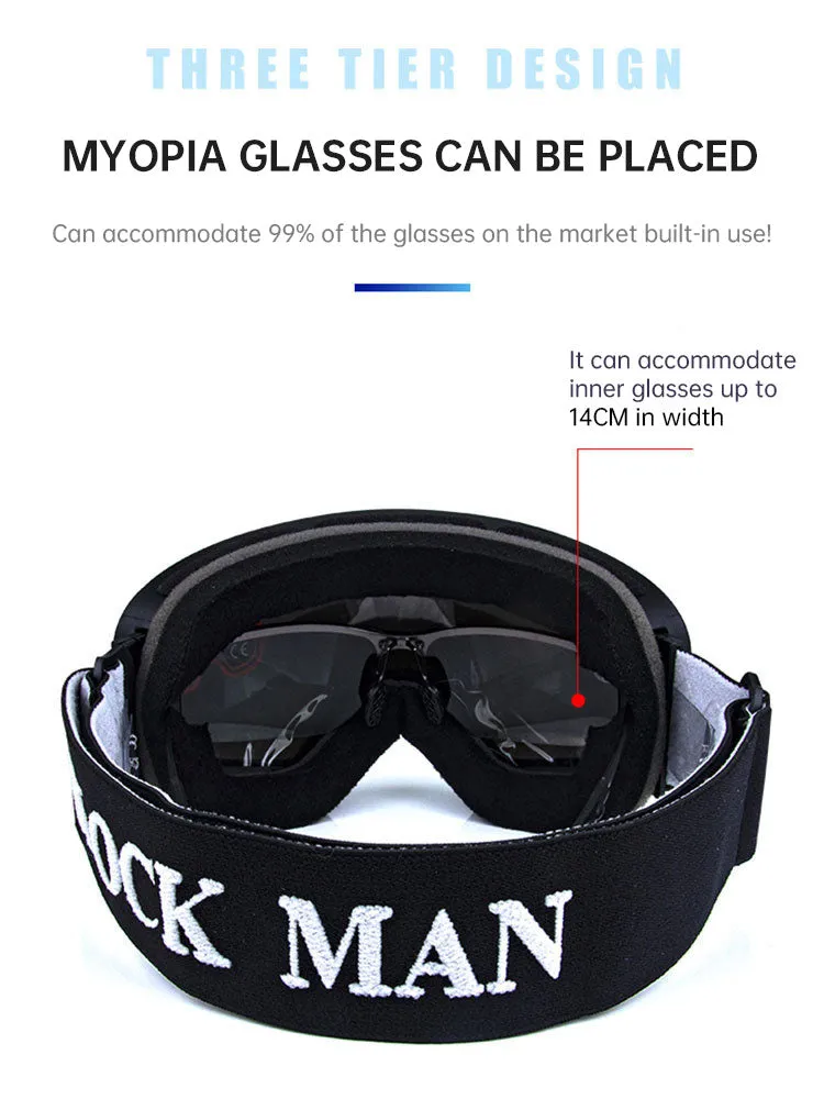 Cover Ski Glasses Winter & Outdoor Sports Goggles