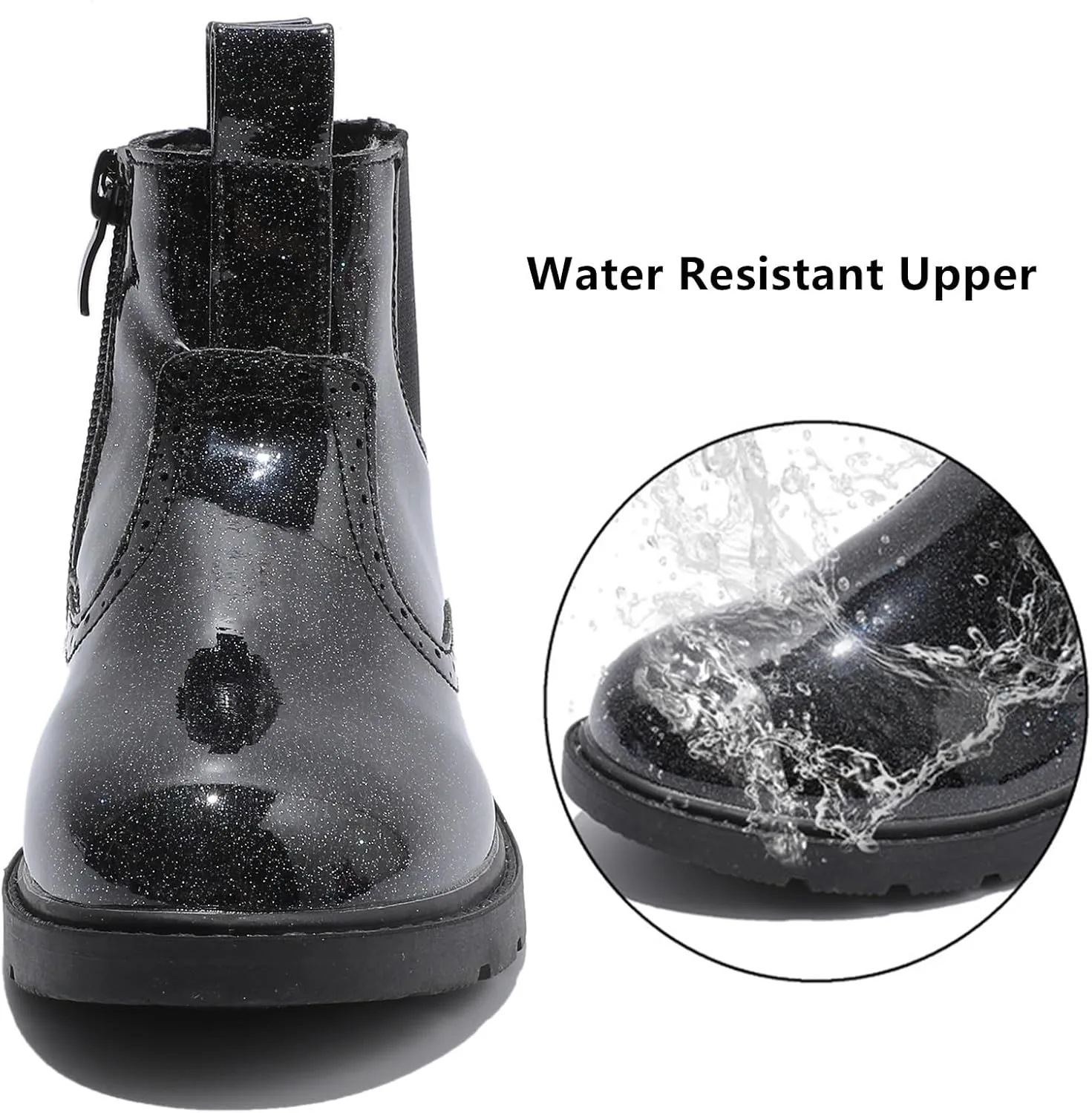 DADAWEN Boys Girls Waterproof Outdoor Side Zipper Comfort Chelsea Ankle Boots Combat Ankle Booties (Toddlers/Little Kids/Big Kids)