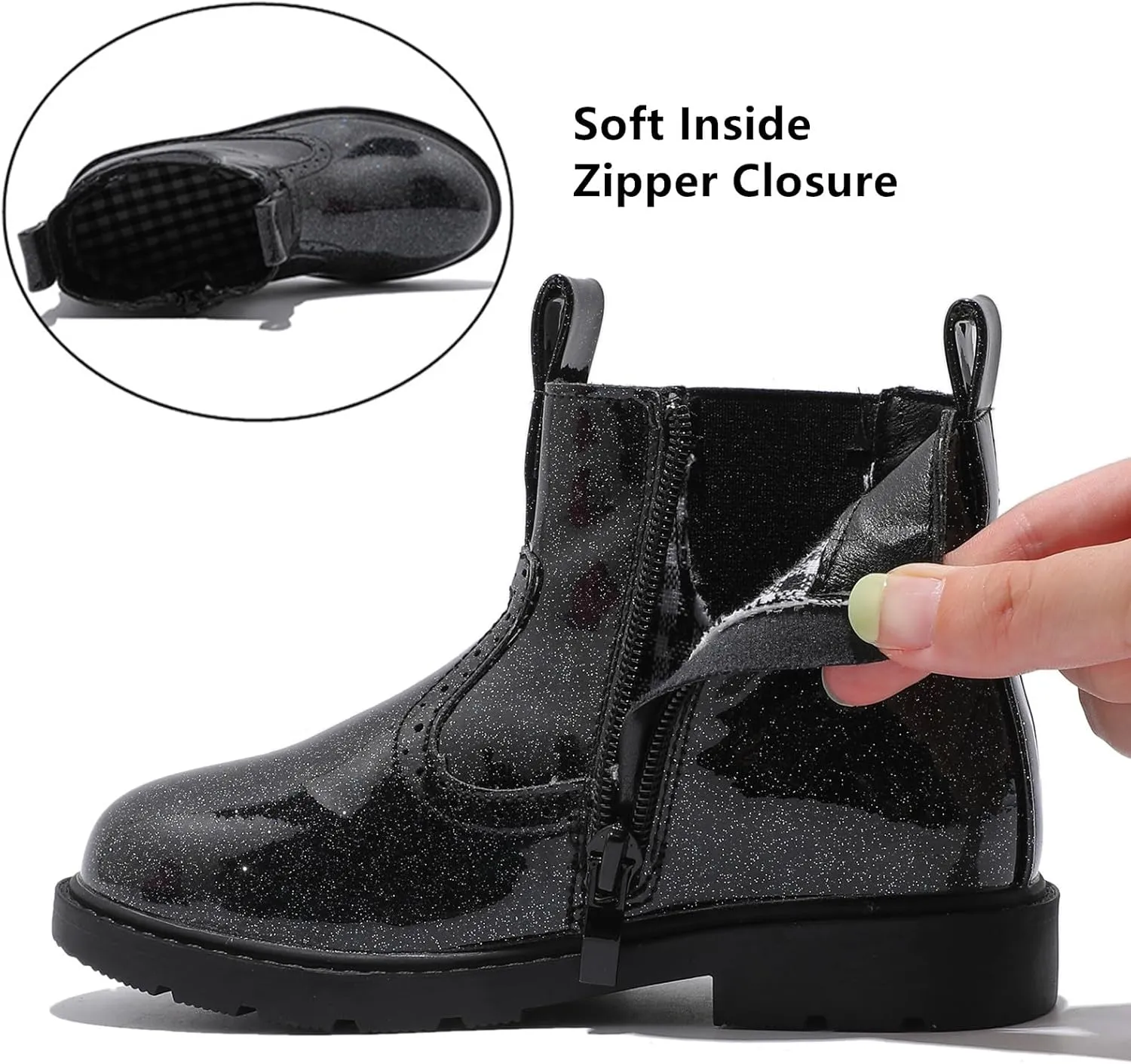 DADAWEN Boys Girls Waterproof Outdoor Side Zipper Comfort Chelsea Ankle Boots Combat Ankle Booties (Toddlers/Little Kids/Big Kids)