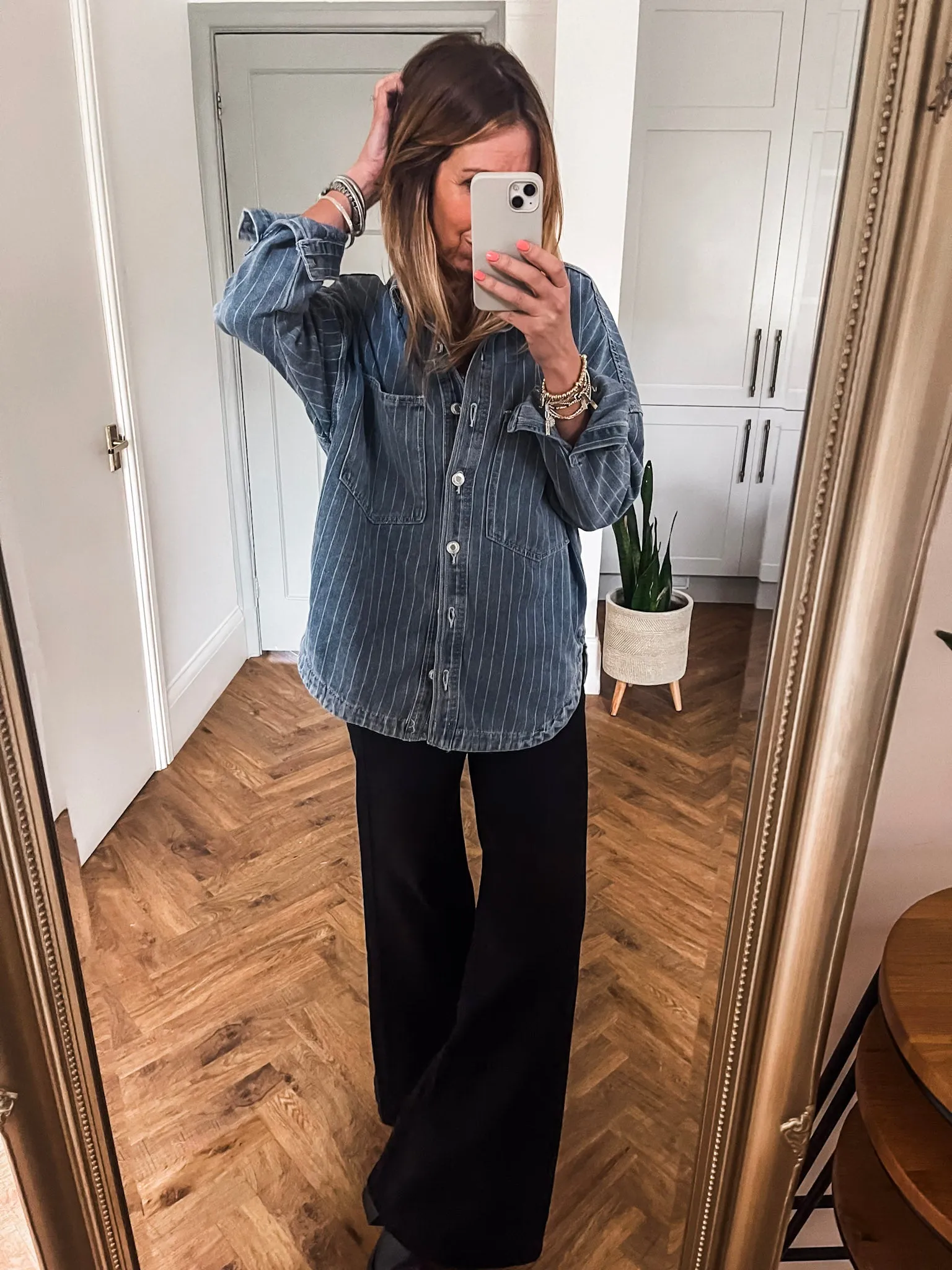 Denim Pinstripe Shacket
