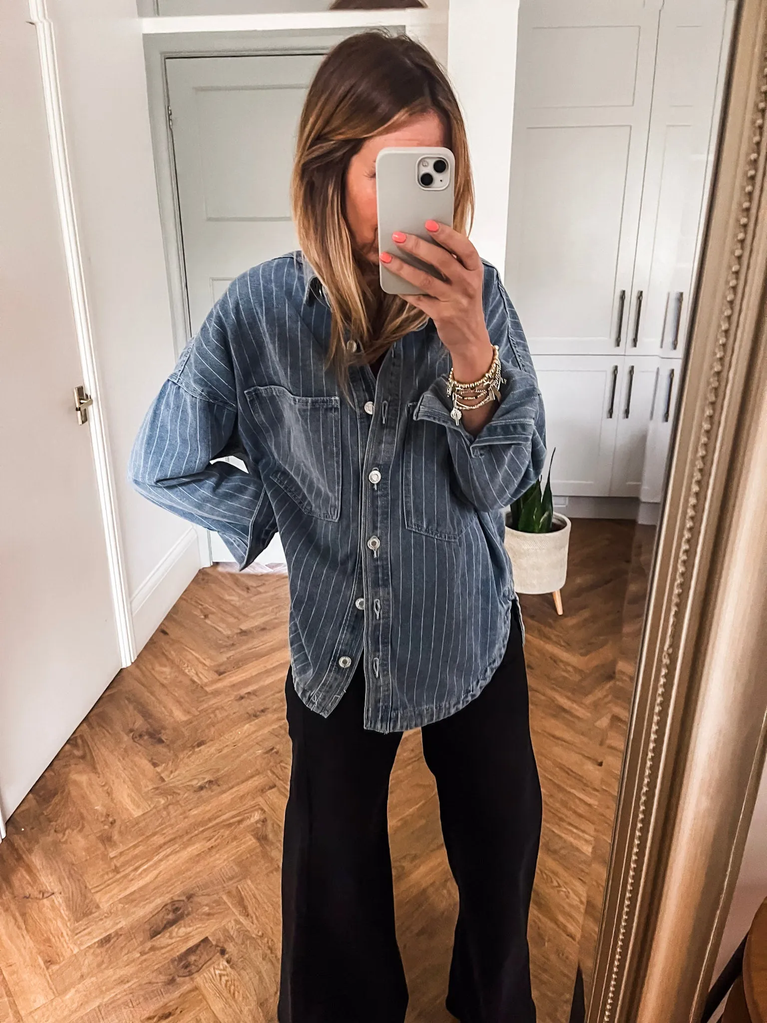 Denim Pinstripe Shacket