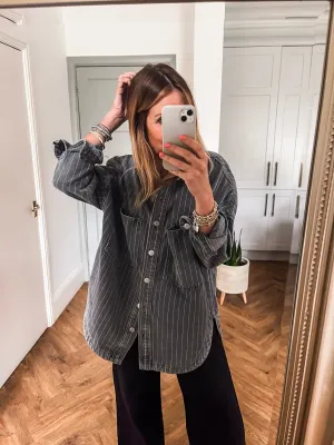 Denim Pinstripe Shacket