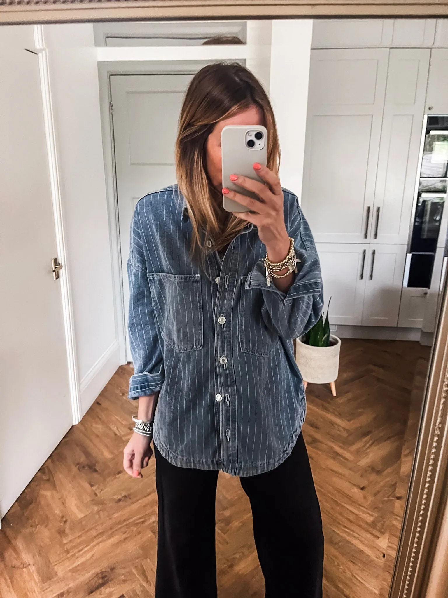 Denim Pinstripe Shacket