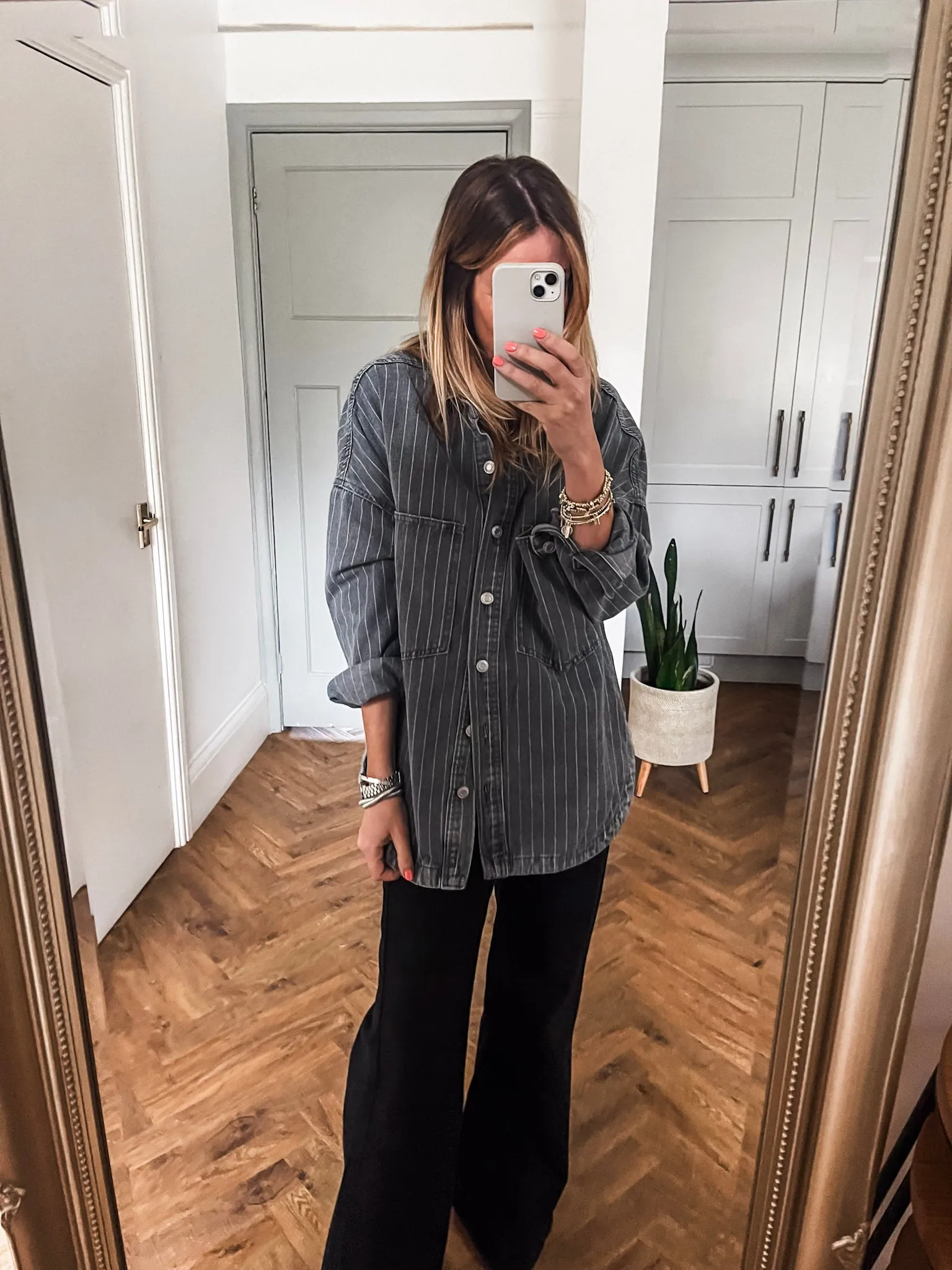 Denim Pinstripe Shacket