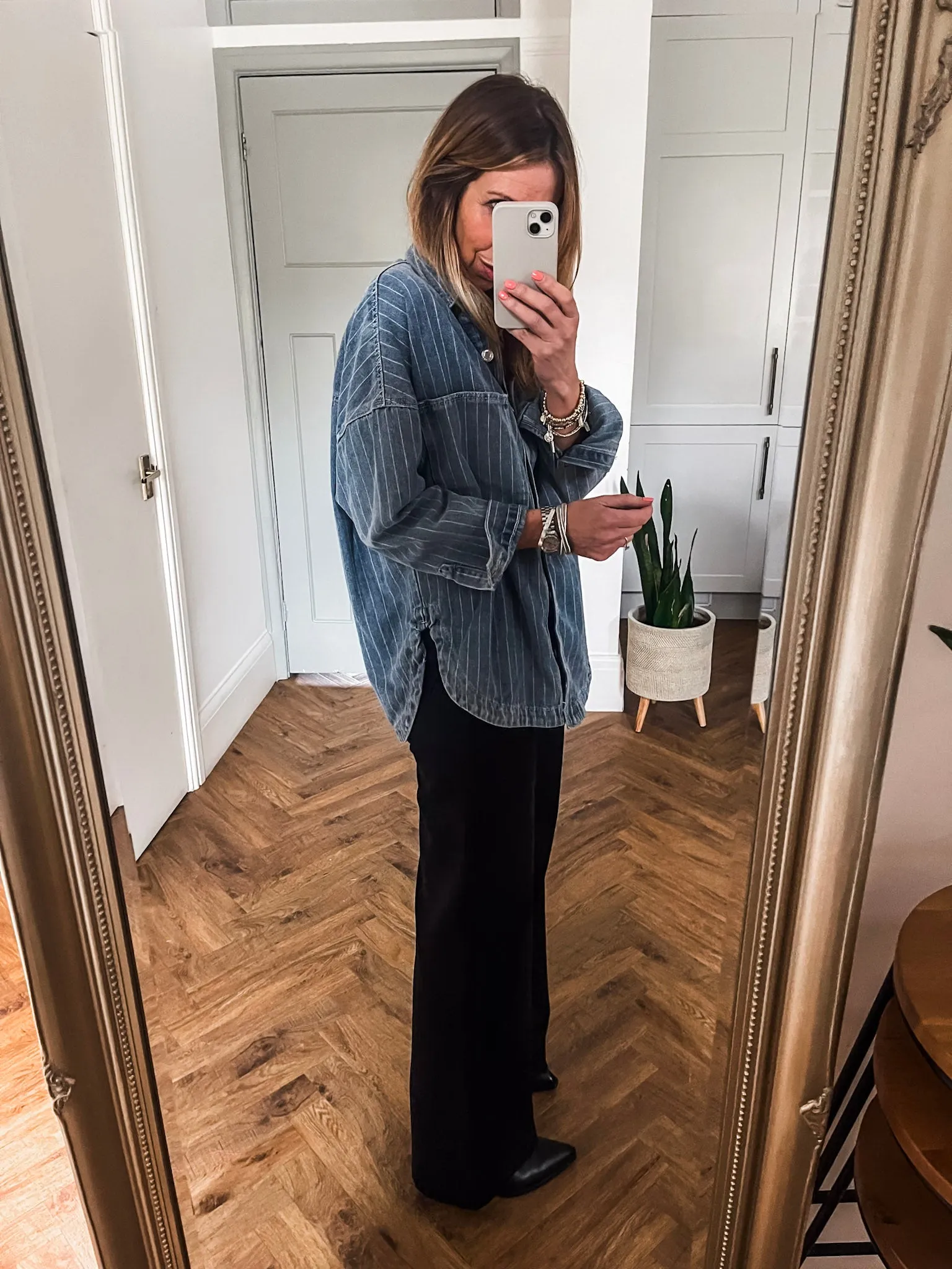 Denim Pinstripe Shacket