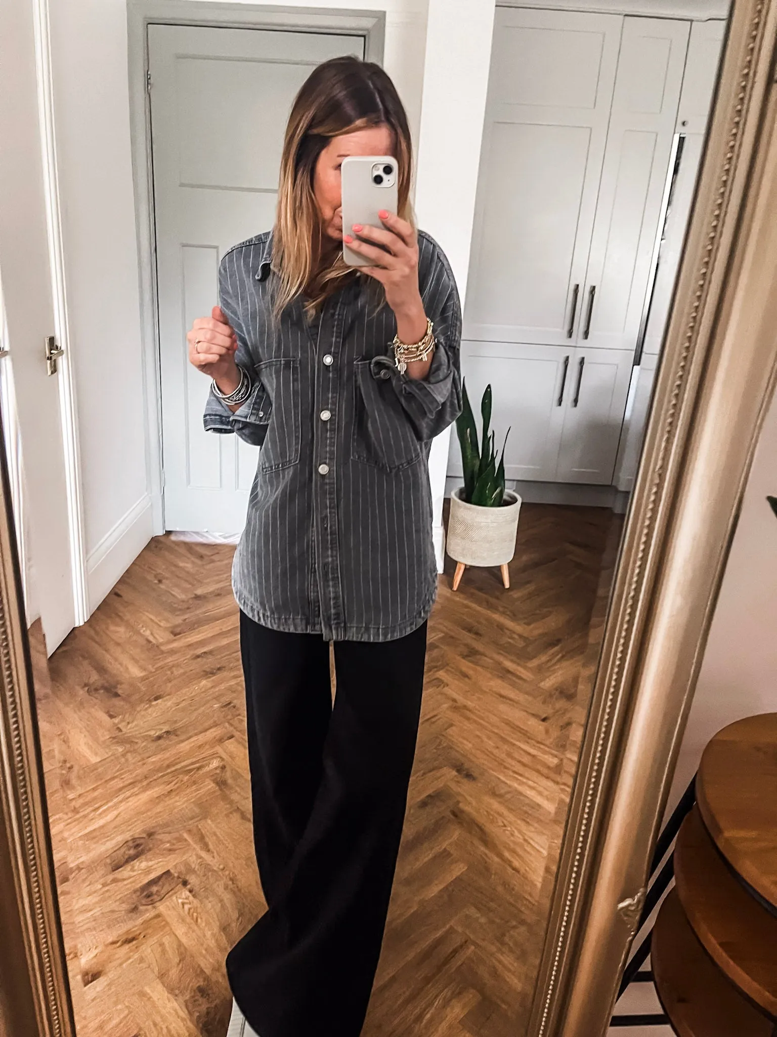 Denim Pinstripe Shacket