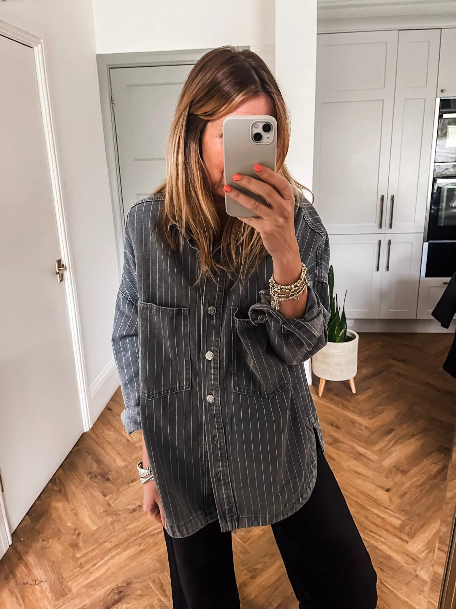 Denim Pinstripe Shacket