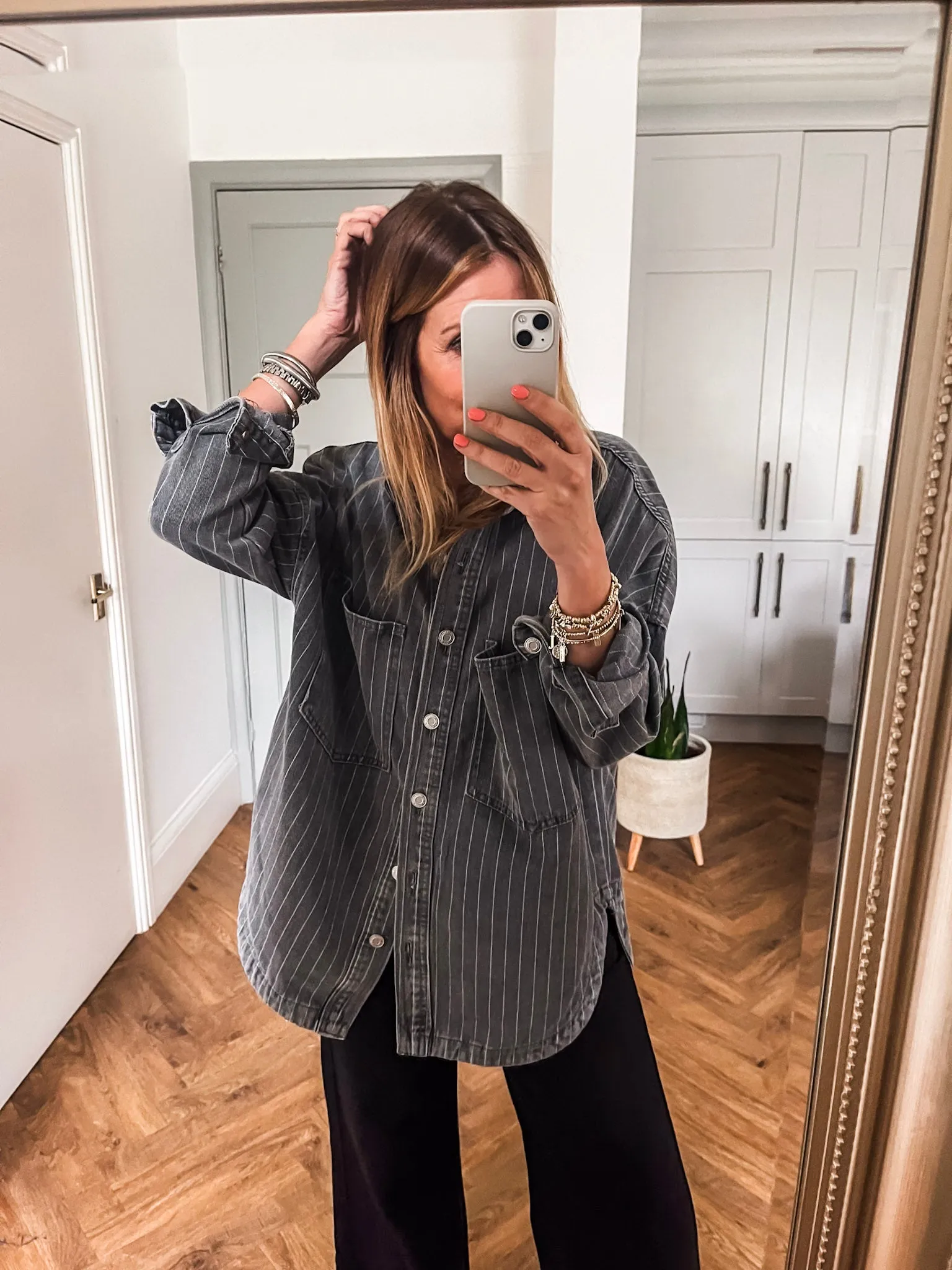 Denim Pinstripe Shacket