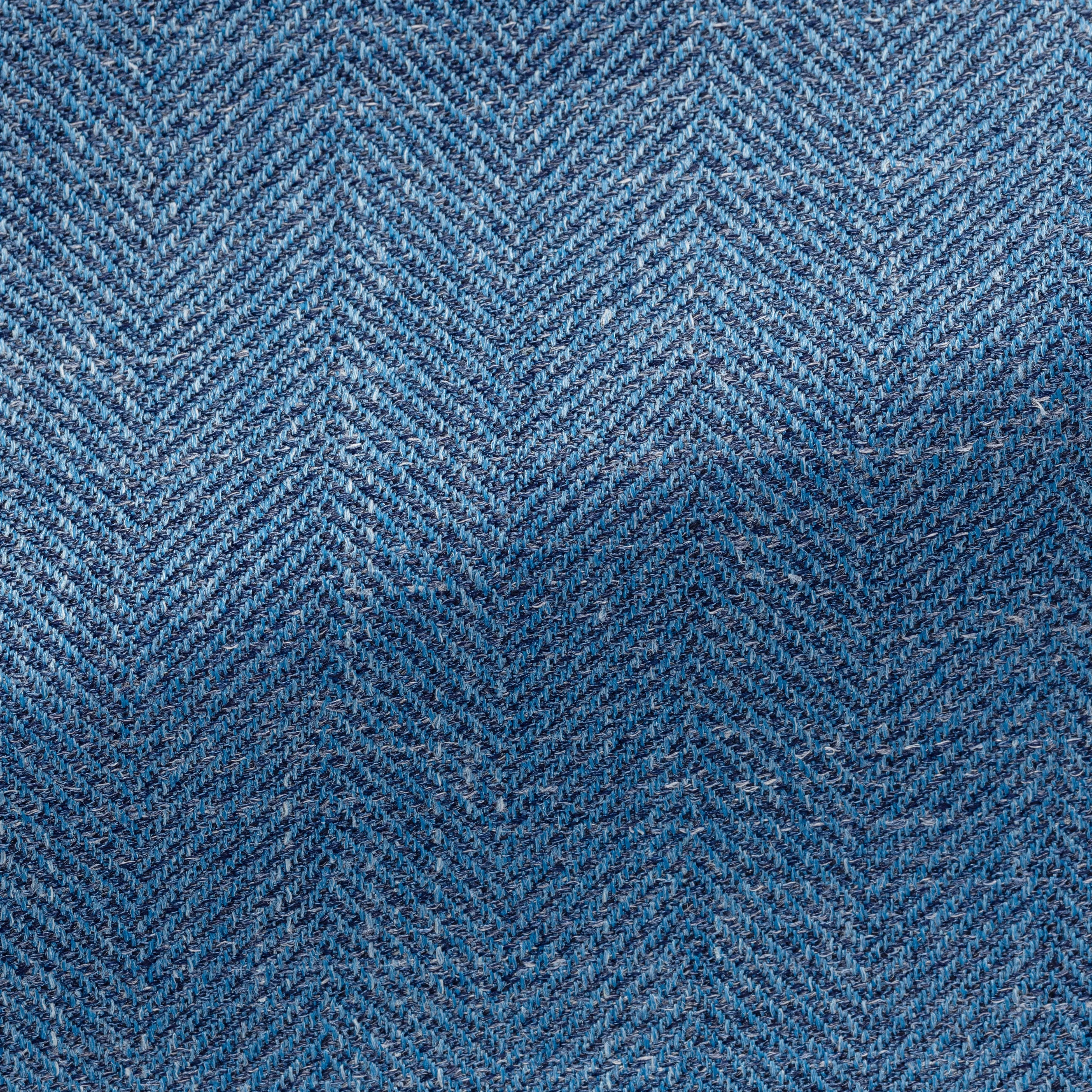 Di Pray Cobalt Wool, Silk & Linen Herringbone Vest / Bodywarmer