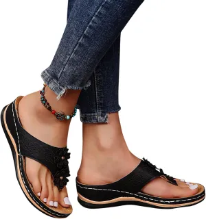 Eduavar Dressy Sandals Women, Sandals Women Dressy Summer Comfy Flip Flops Sandals Breathable Open Toe Flat Sandals