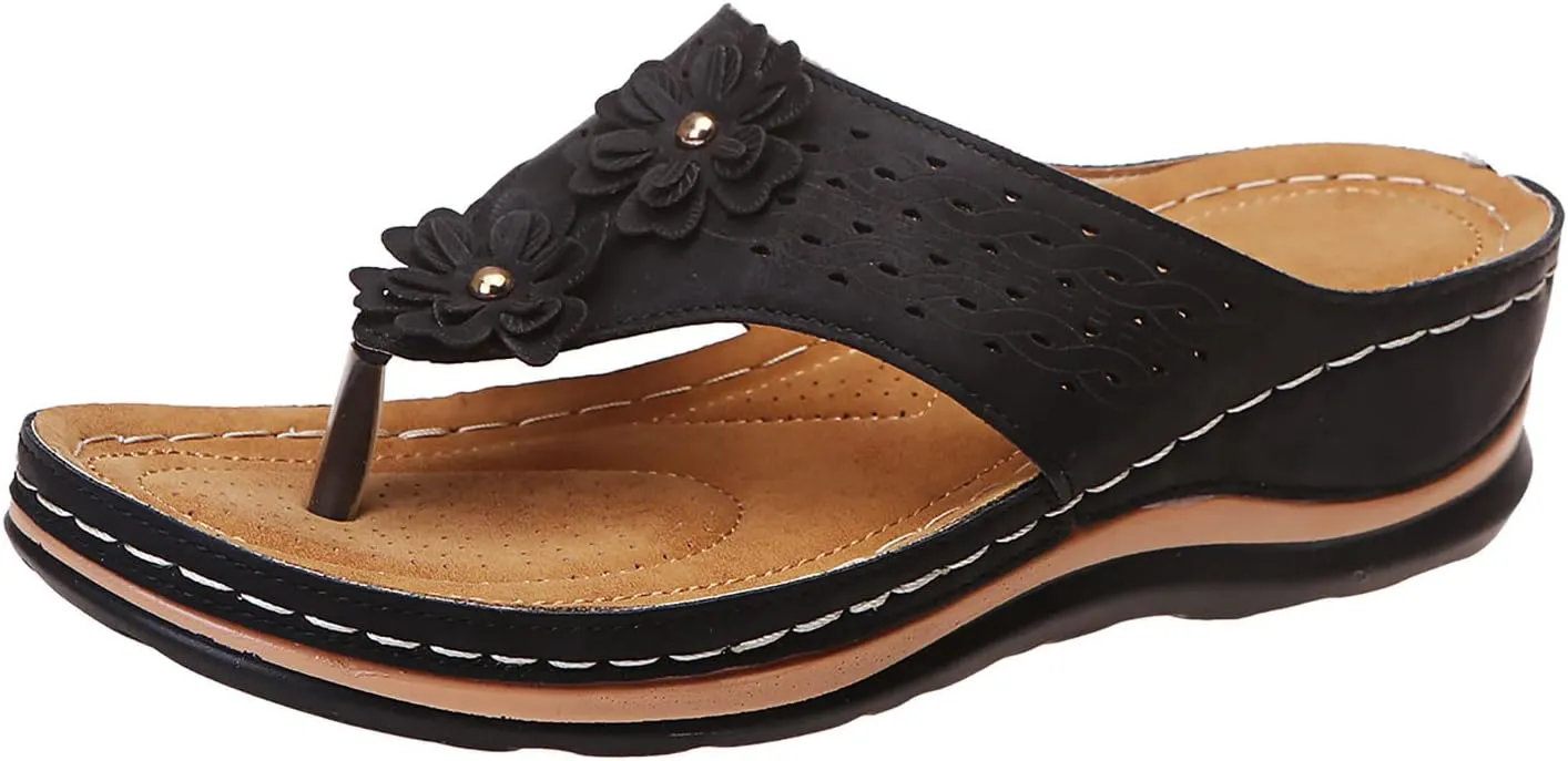 Eduavar Dressy Sandals Women, Sandals Women Dressy Summer Comfy Flip Flops Sandals Breathable Open Toe Flat Sandals